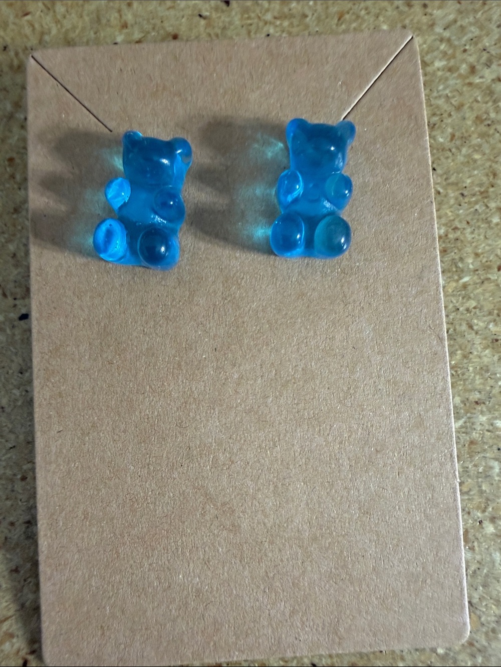 Kids Blue Gummy Bear Stud Earrings
